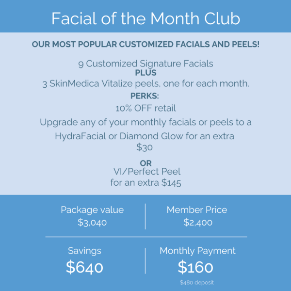 "Facial of the Month" Membership (Save $640)